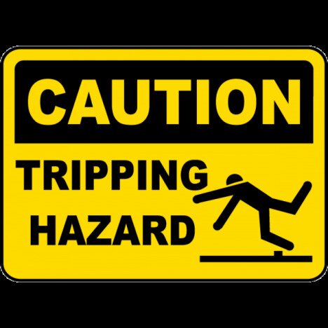 Caution Tripping Hazard Sign