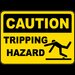 Caution Tripping Hazard Sign